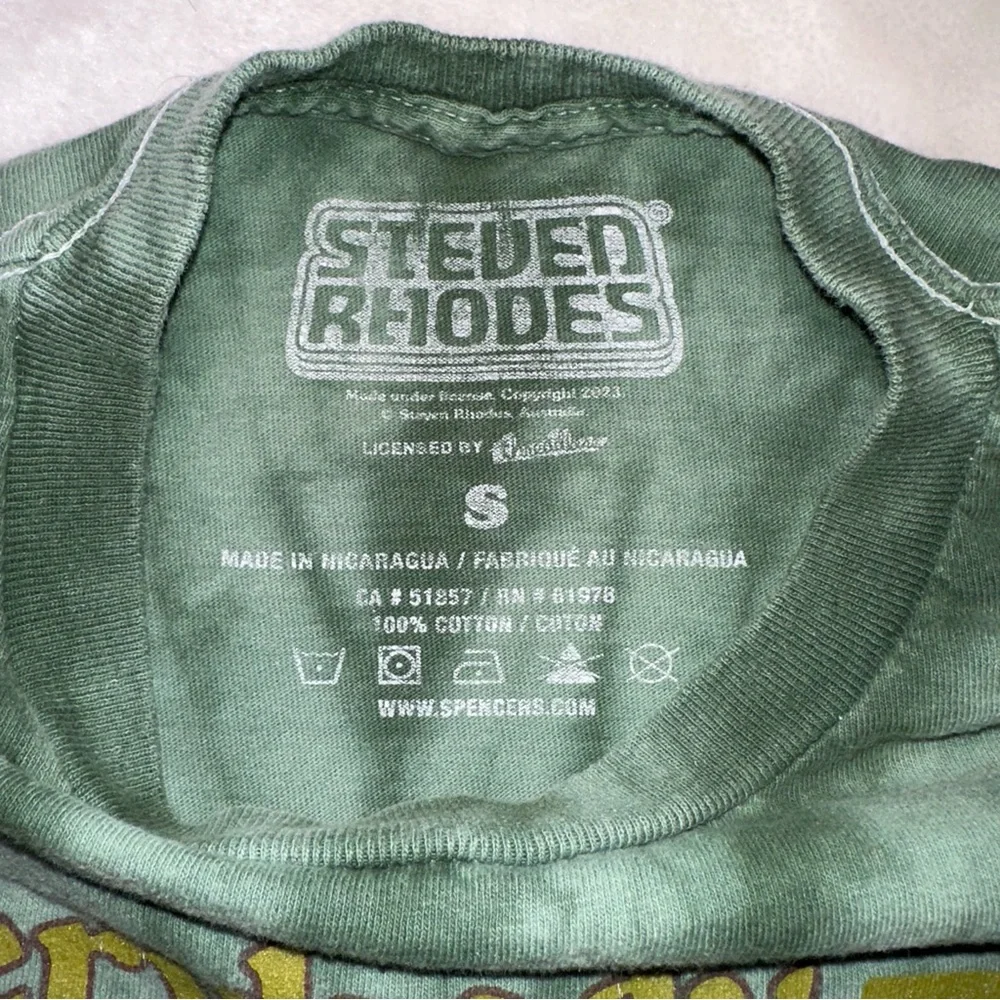 Steven Rhodes Green Tie-Dye "Everybody Croaks" Frog Skull T-Shirt Size Small - Picture 8 of 10